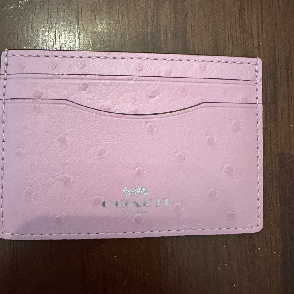 Coach Ostrich Light Pink Card Holder